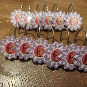 Disney Purple Snowflake Character Shower Curtain Hooks